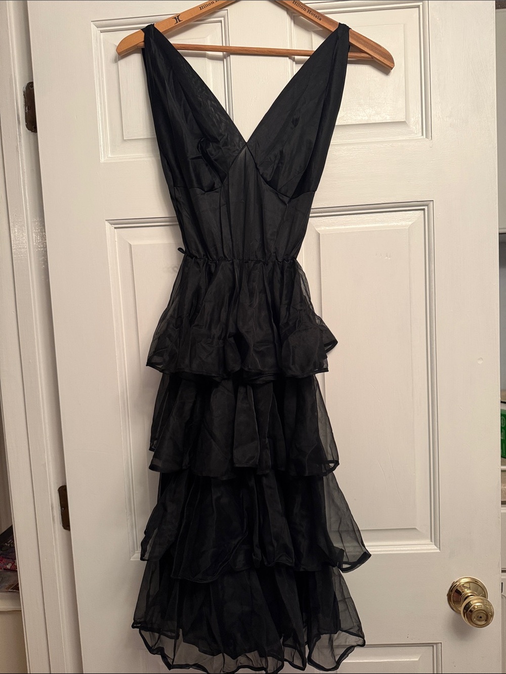 Eyeful by the Flaums Vintage Black Tiered Lingerie Dress